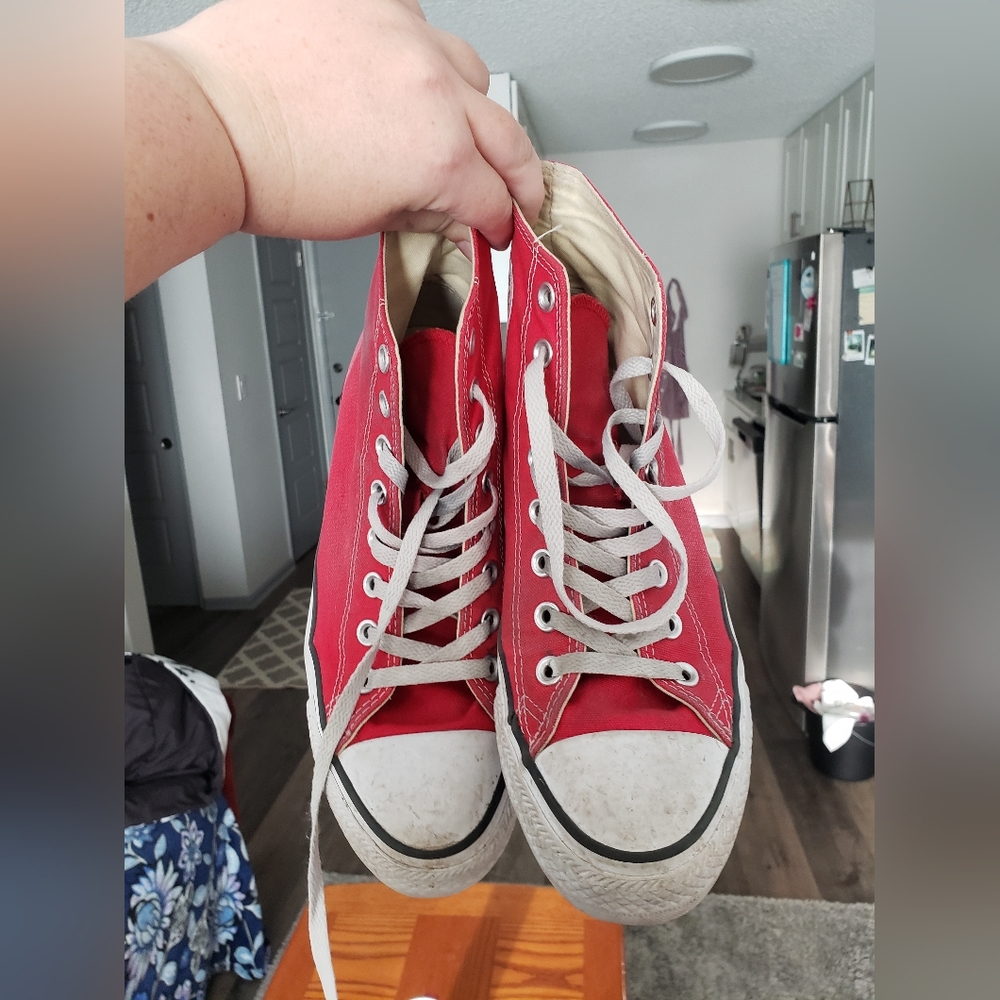Red High Top Converse